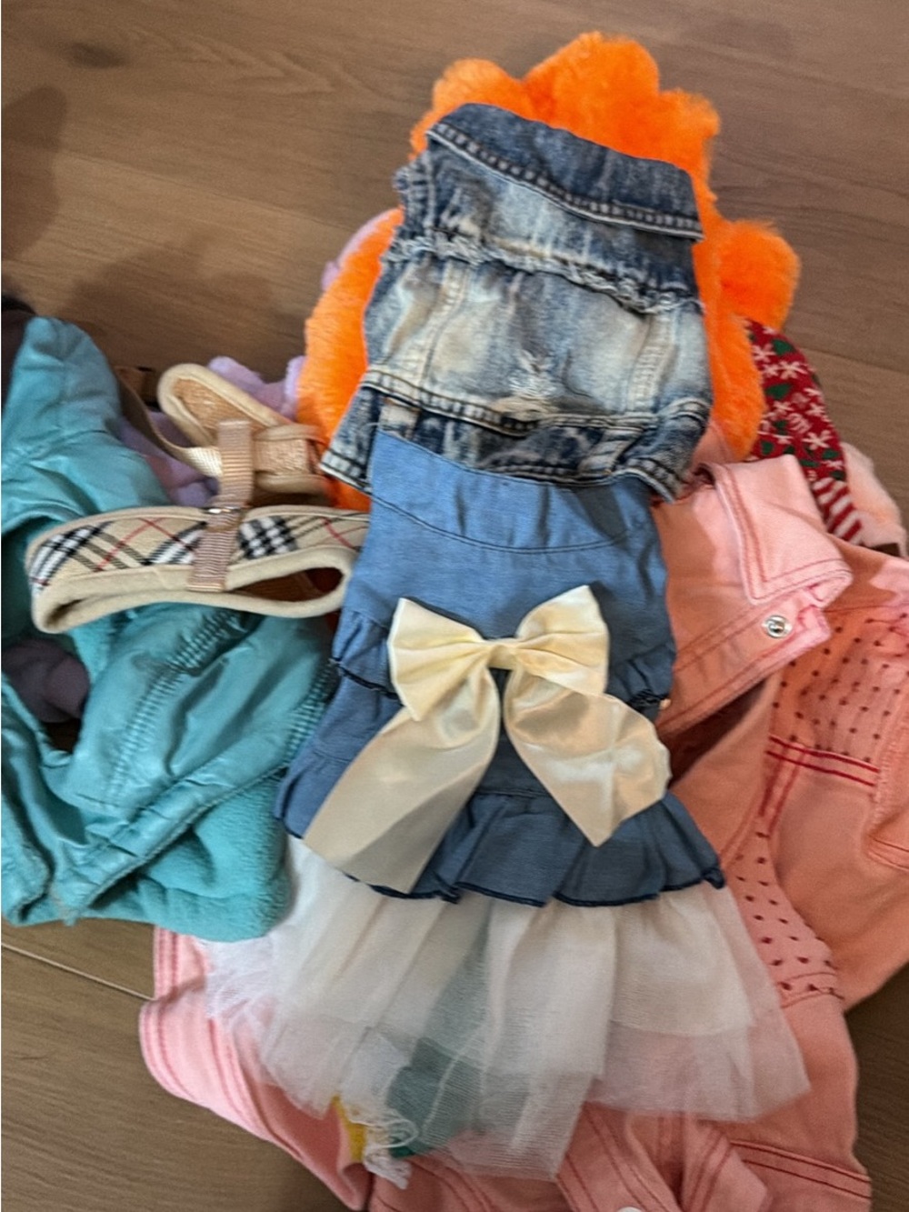 Blue Denim Bow Tulle Dog Dress - Cute Pet Apparel